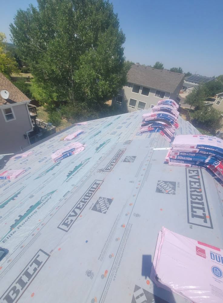 Newly installed architectural shingle roof